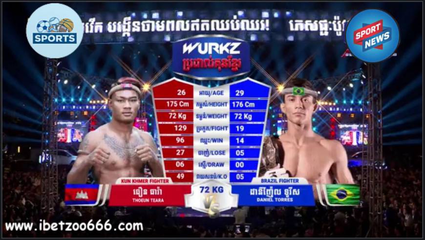 វីដេអូ មហាព្រឹត្តិការណ៍ Wurkz សេនាគុនខ្មែរ ធឿន ធារ៉ា (THOEUN THEARA) Vs ដានីញ៉ែល ទូរីស (DANIEL TORRES) ថ្ងៃទី០៥ ខែ ១១ ឆ្នាំ២០២៣